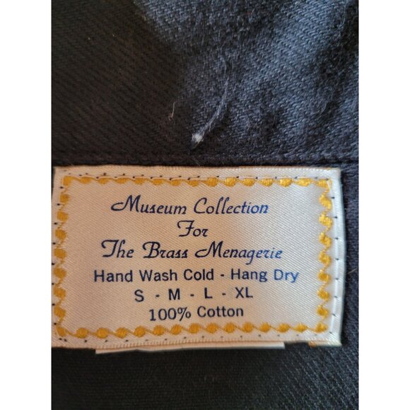 Museum Collection Black Denim Vest Womens XL Metal Heart Buttons Sleeveless Coll - Picture 3 of 10